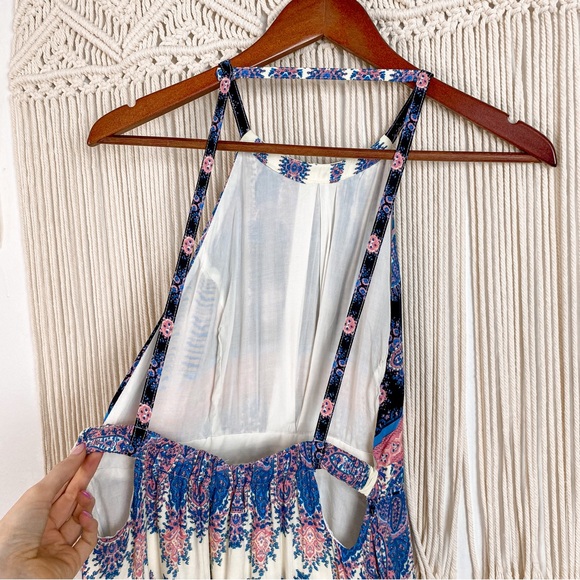 Lulu's Learn To Fly Cutout Boho Printed Flowy Maxi Dress Size Medium - Picture 15 of 15